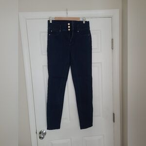 Ann Taylor Tall High Rise Skinny Jeans In Dark Blue